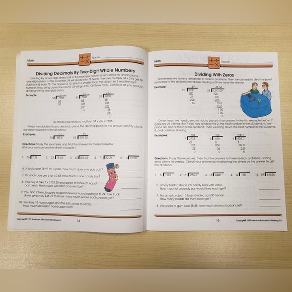 Grade 6 Math Workbook - Colorful Fish Design - Picture 4 of 5